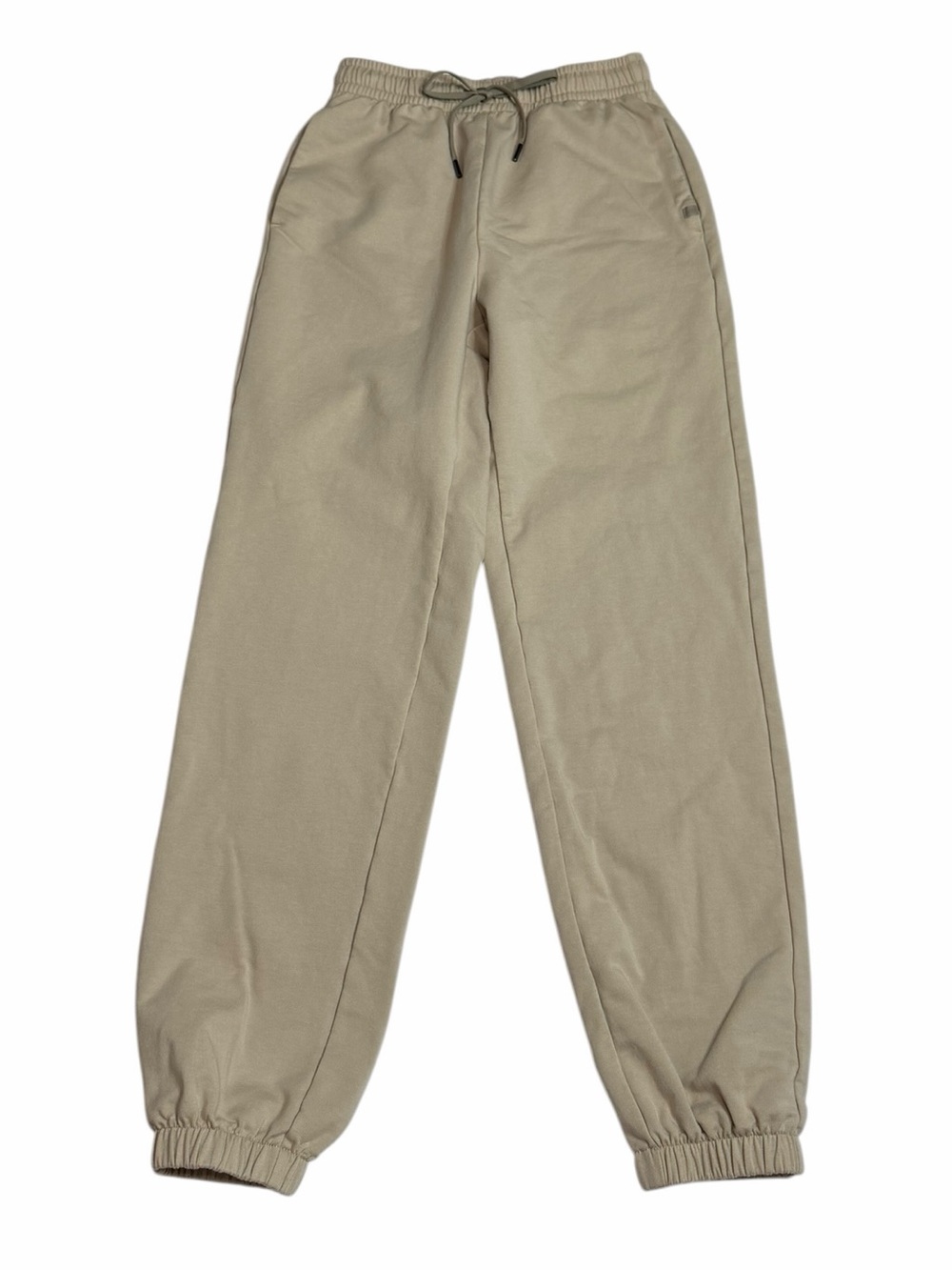 CRZ YOGA Women's Fleece Lined Cotton Jogger Lounge Sweatpants | Tan/Beige | XXS
